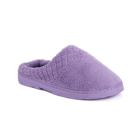No Box MukLuk Women Micro Chenille Trimmed Clog Slipper Purple M (7-8) $40 1C439 - Picture 4 of 4